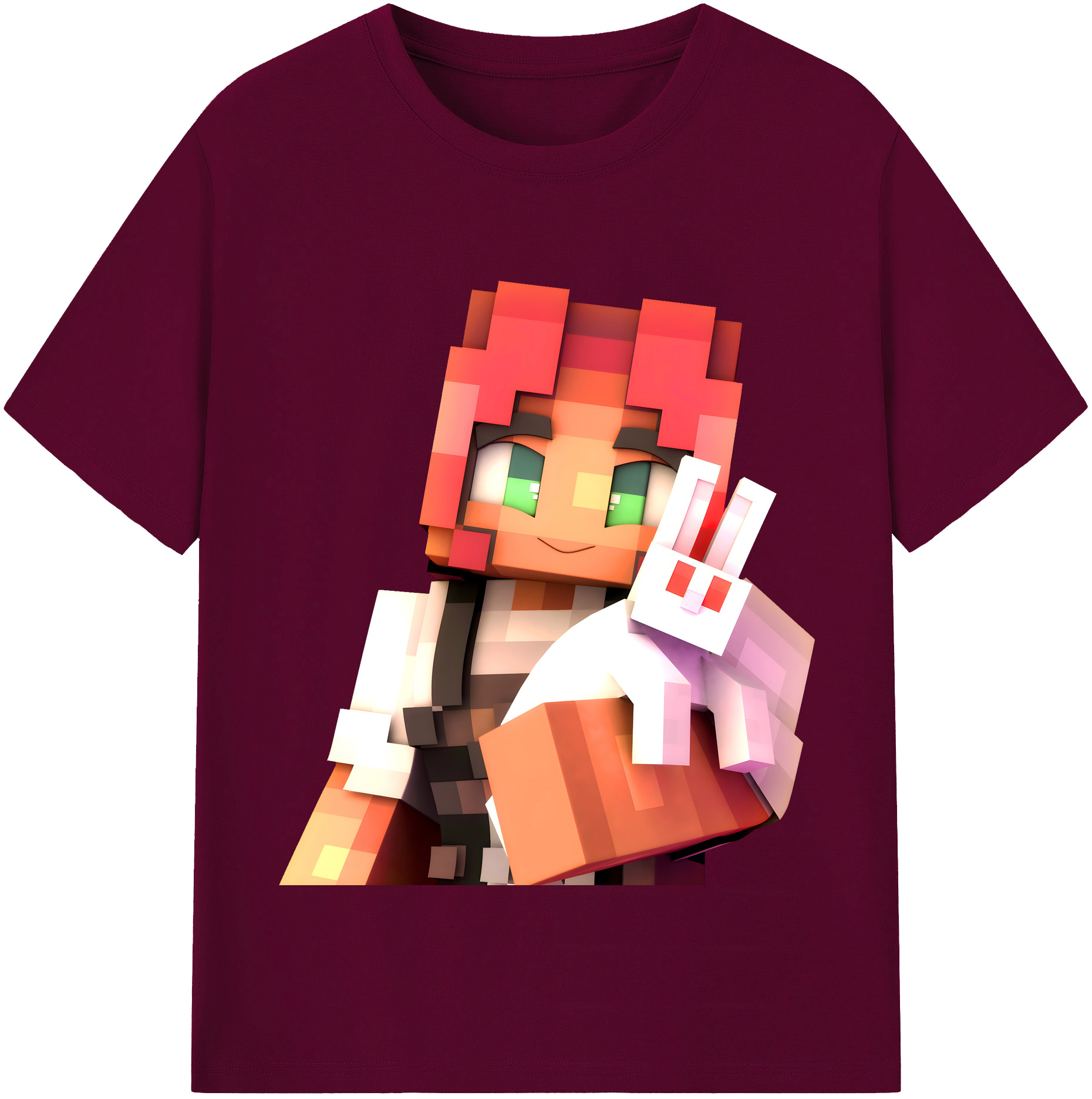 （画像用） マインクラフト ブロックの世界 Minecraft MC Block world レディースカジュアルプリントTシャツ（綿100％）